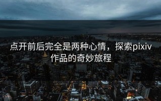 点开前后完全是两种心情，探索pixiv作品的奇妙旅程