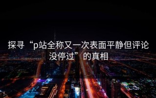 探寻“p站全称又一次表面平静但评论没停过”的真相