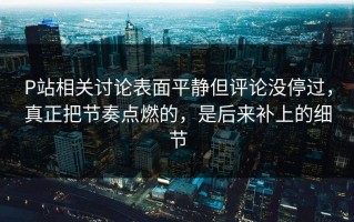 P站相关讨论表面平静但评论没停过，真正把节奏点燃的，是后来补上的细节