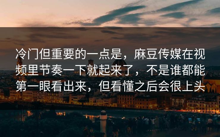 冷门但重要的一点是，麻豆传媒在视频里节奏一下就起来了，不是谁都能第一眼看出来，但看懂之后会很上头-第1张图片-p站助手导航站 | p站搬运工视频库