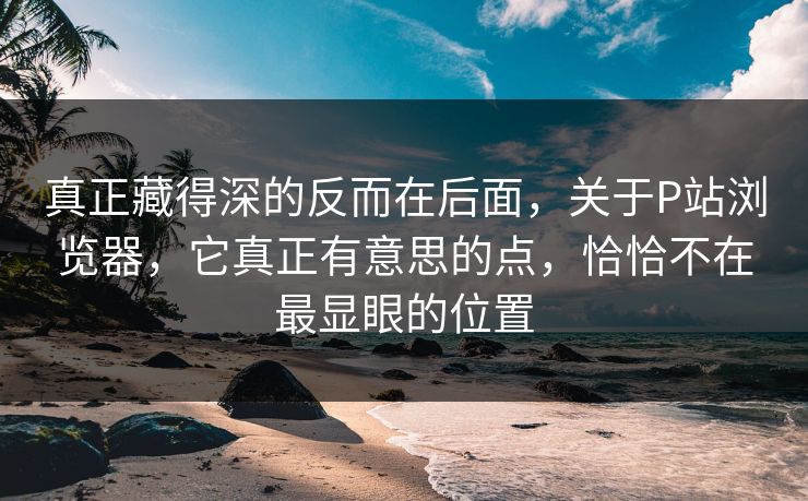 真正藏得深的反而在后面,关于P站浏览器,它真正有意思的点,恰恰不在最显眼的位置-第1张图片-p站助手导航站 | p站搬运工视频库 真正藏得深的反而在后面,关于P站浏览器,它真正有意思的点,恰恰不在最显眼的位置-第1张图片-p站助手导航站 | p站搬运工视频库
